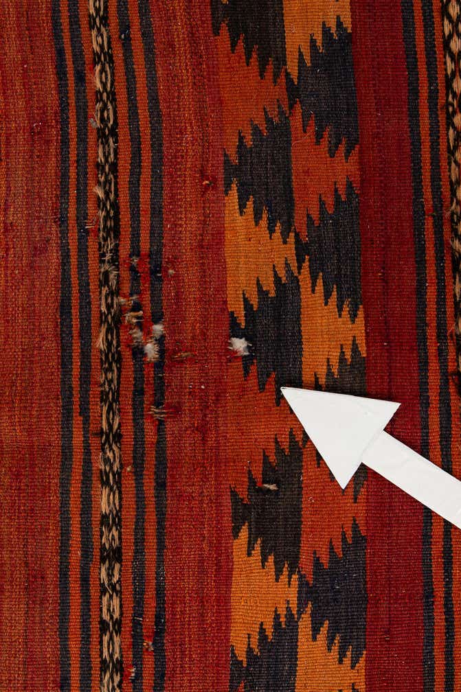 4' 4 x 11' 1 Hand Woven Kilim Fars Wool Runner Rug