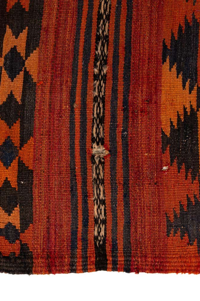 4' 4 x 11' 1 Hand Woven Kilim Fars Wool Runner Rug
