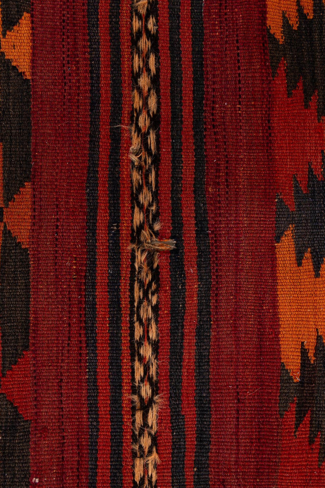 4' 4 x 11' 1 Hand Woven Kilim Fars Wool Runner Rug