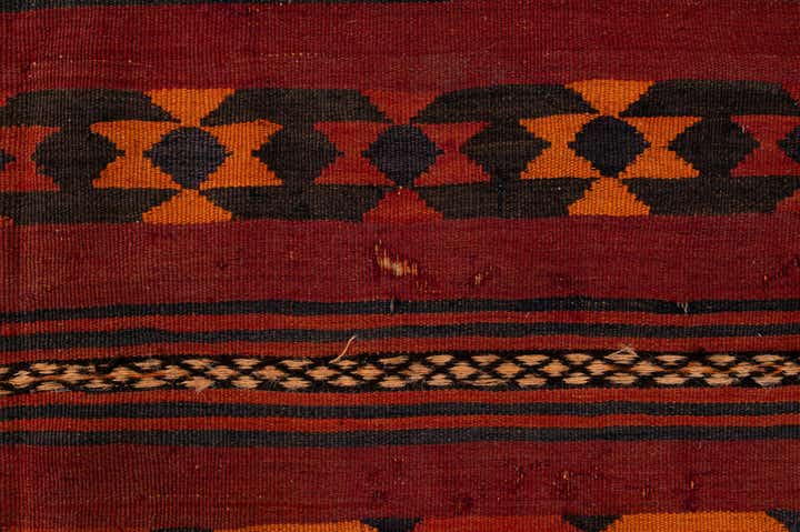 4' 4 x 11' 1 Hand Woven Kilim Fars Wool Runner Rug