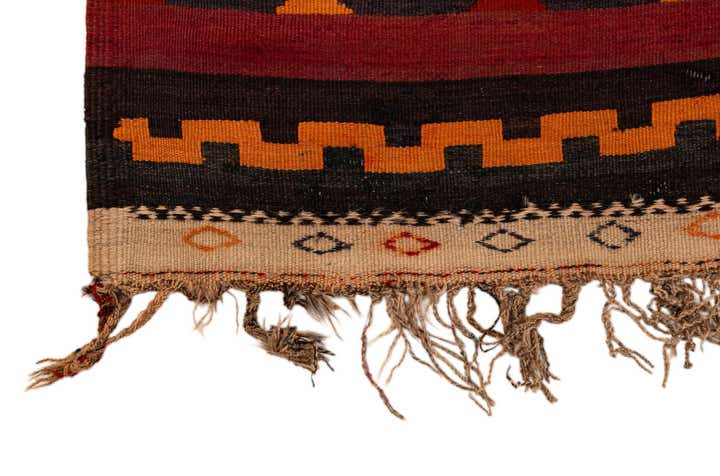 4' 4 x 11' 1 Hand Woven Kilim Fars Wool Runner Rug