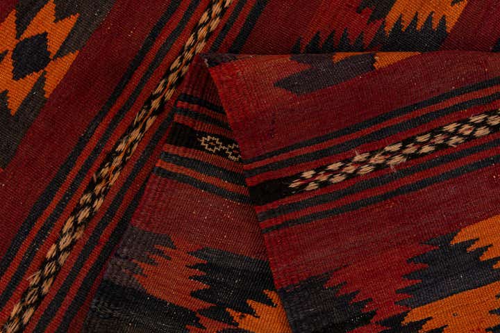 4' 4 x 11' 1 Hand Woven Kilim Fars Wool Runner Rug