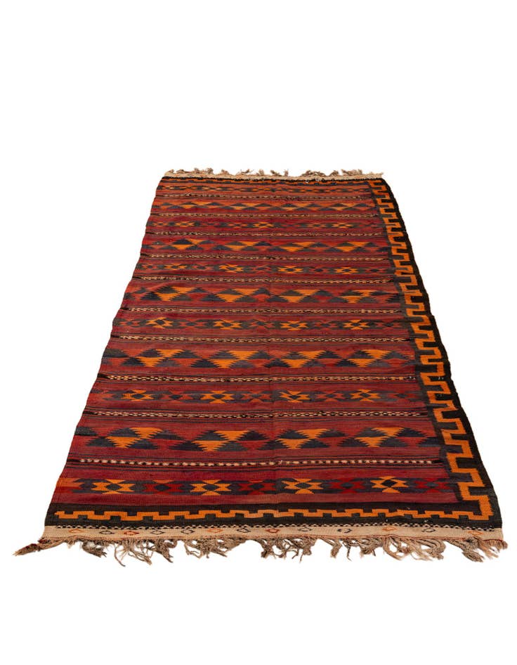 Detail image of 4' 4 x 11' 1 Hand Woven Kilim Fars Wool Runner Rug