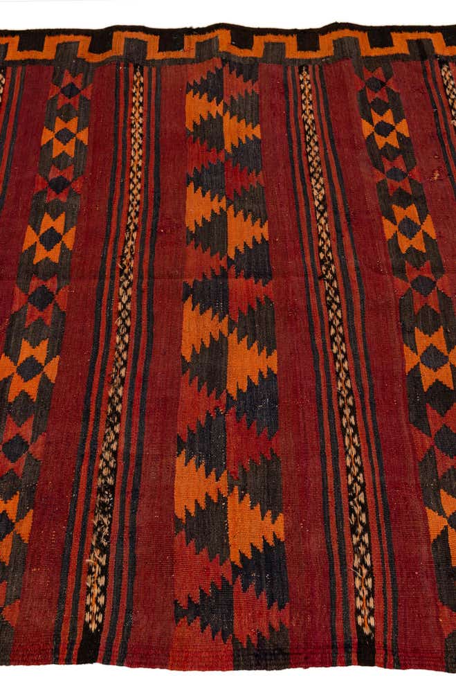 4' 4 x 11' 1 Hand Woven Kilim Fars Wool Runner Rug