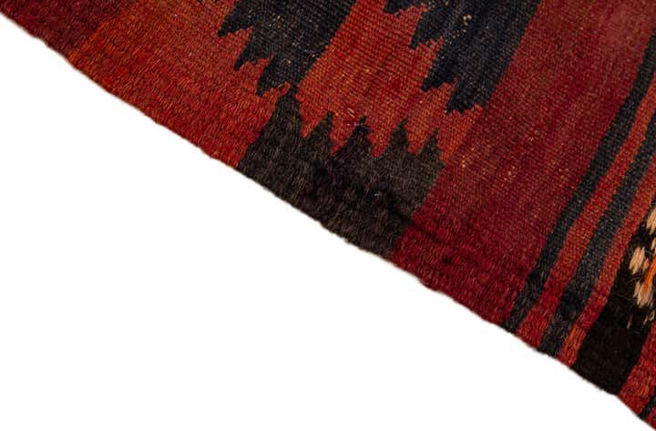 4' 4 x 11' 1 Hand Woven Kilim Fars Wool Runner Rug