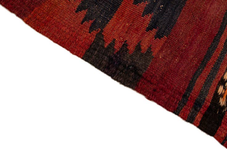 Detail image of 4' 4 x 11' 1 Hand Woven Kilim Fars Wool Runner Rug
