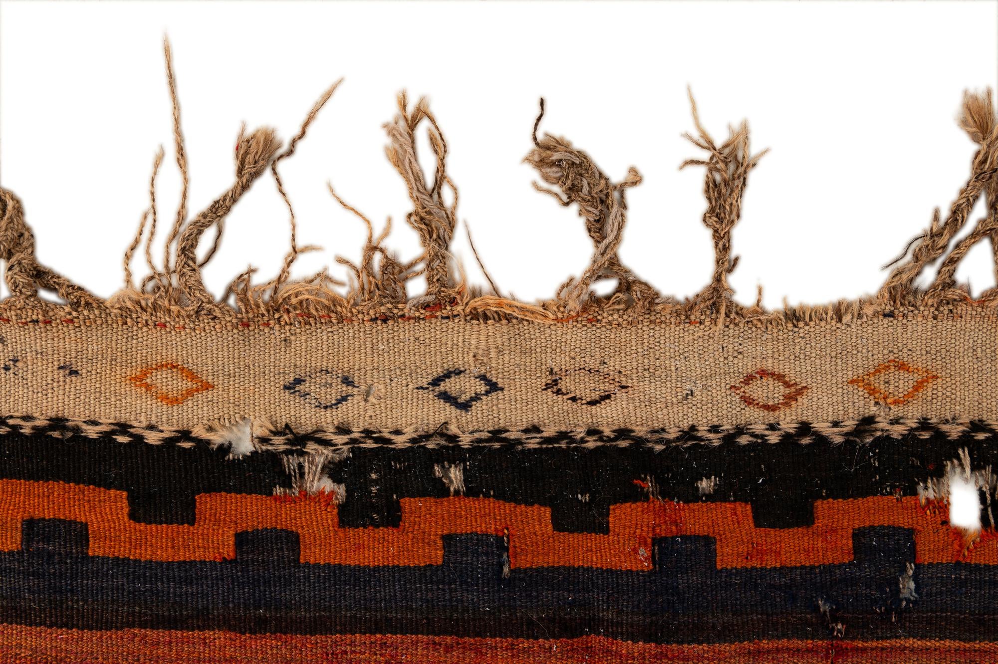 4' 4 x 11' 1 Hand Woven Kilim Fars Wool Runner Rug