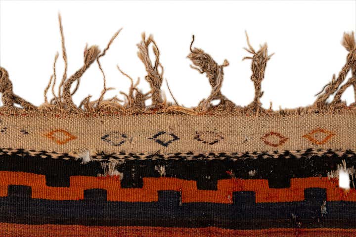 4' 4 x 11' 1 Hand Woven Kilim Fars Wool Runner Rug