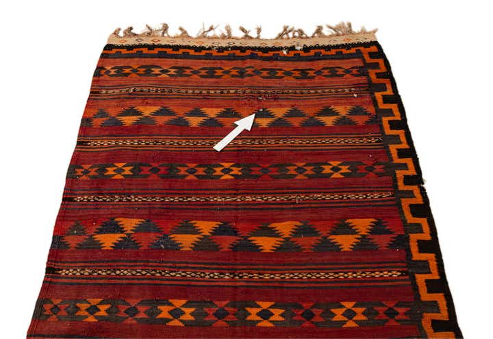 4' 4 x 11' 1 Hand Woven Kilim Fars Wool Runner Rug