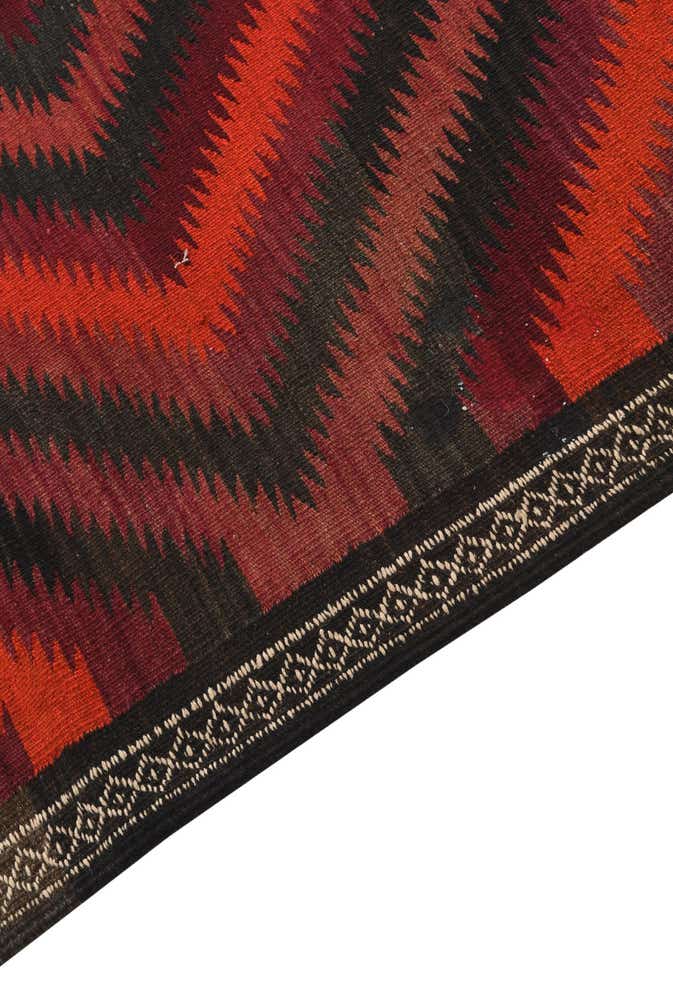 4' 9 x 11' 1 Hand Woven Kilim Fars Wool Runner Rug