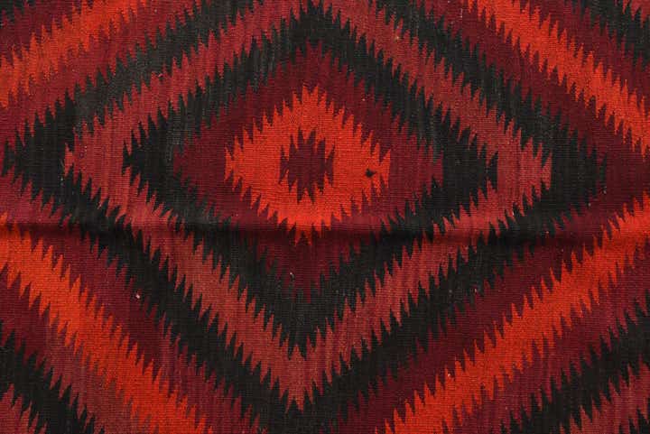 4' 9 x 11' 1 Hand Woven Kilim Fars Wool Runner Rug