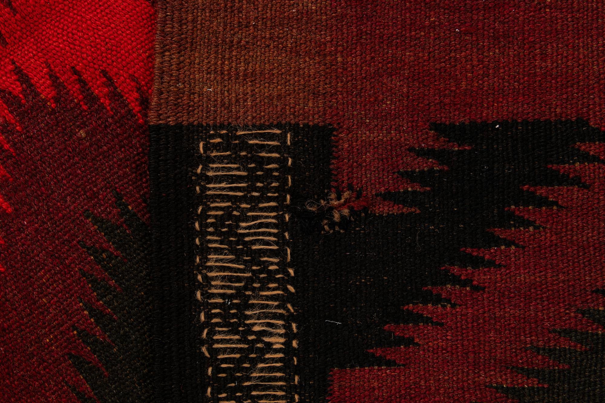 125cm x 435cm Hand Woven Kilim Fars Wool Runner Rug