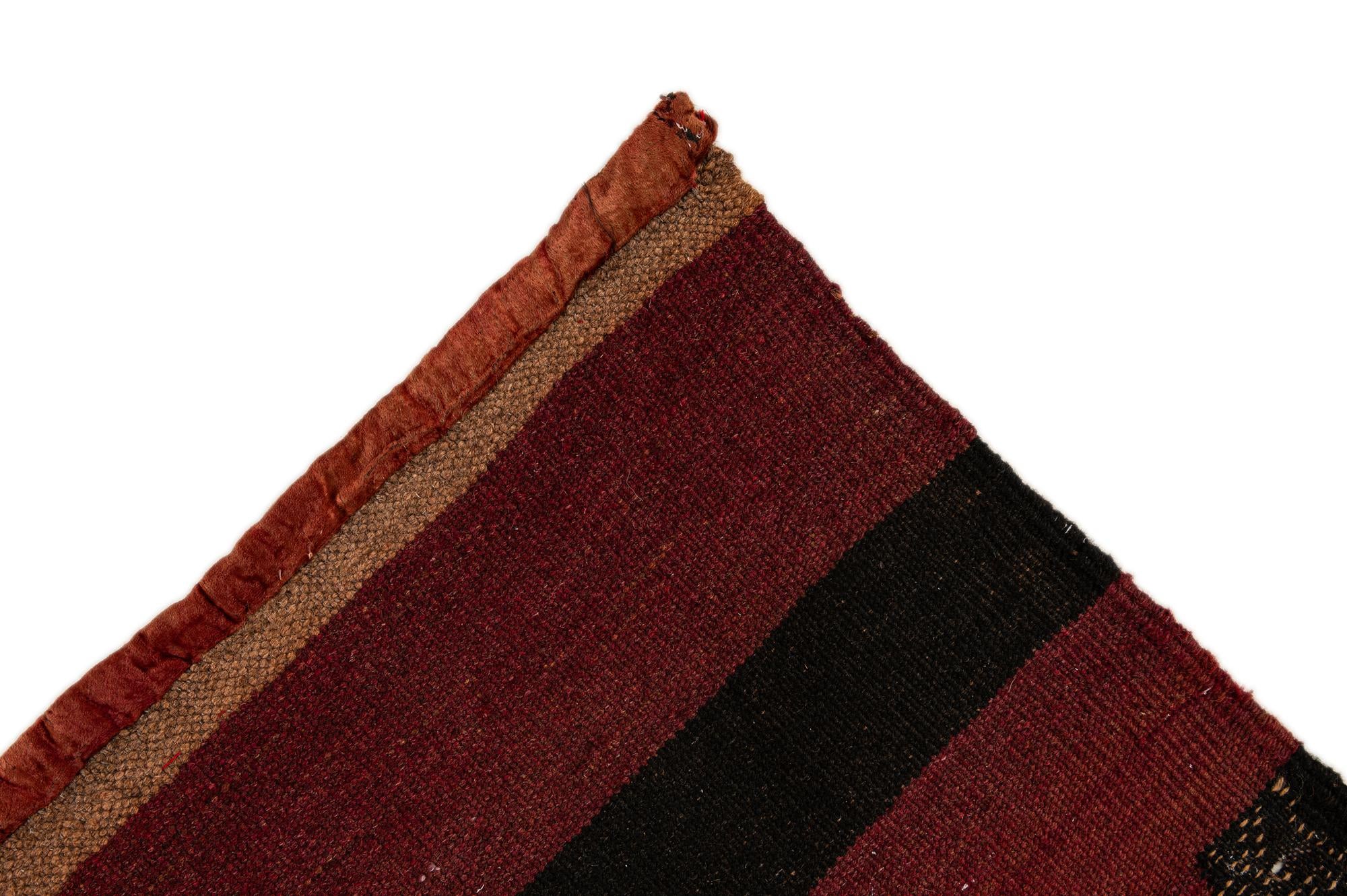 125cm x 435cm Hand Woven Kilim Fars Wool Runner Rug