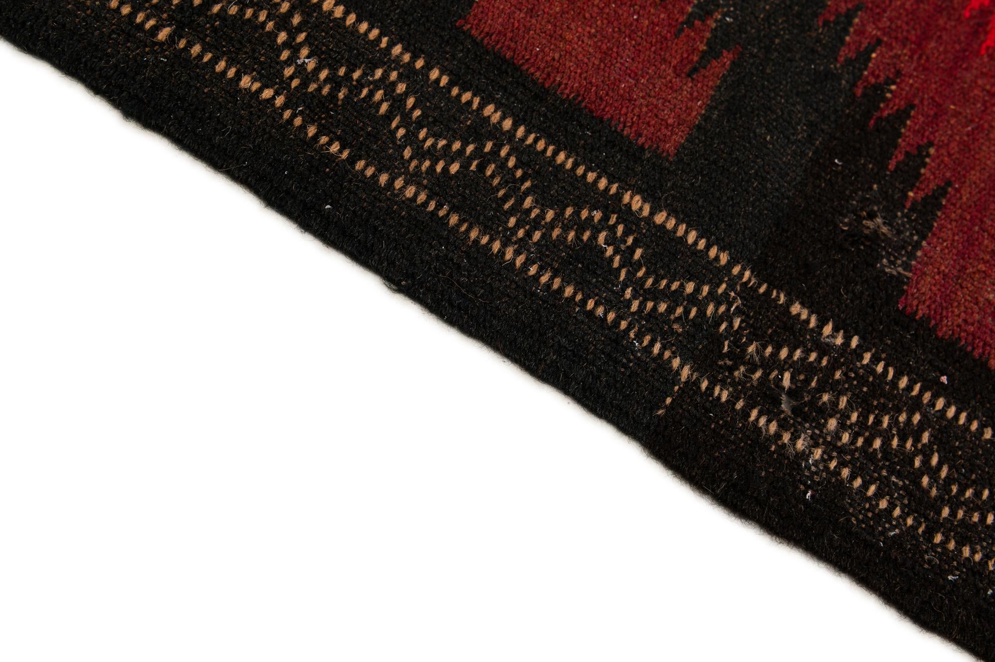 125cm x 435cm Hand Woven Kilim Fars Wool Runner Rug