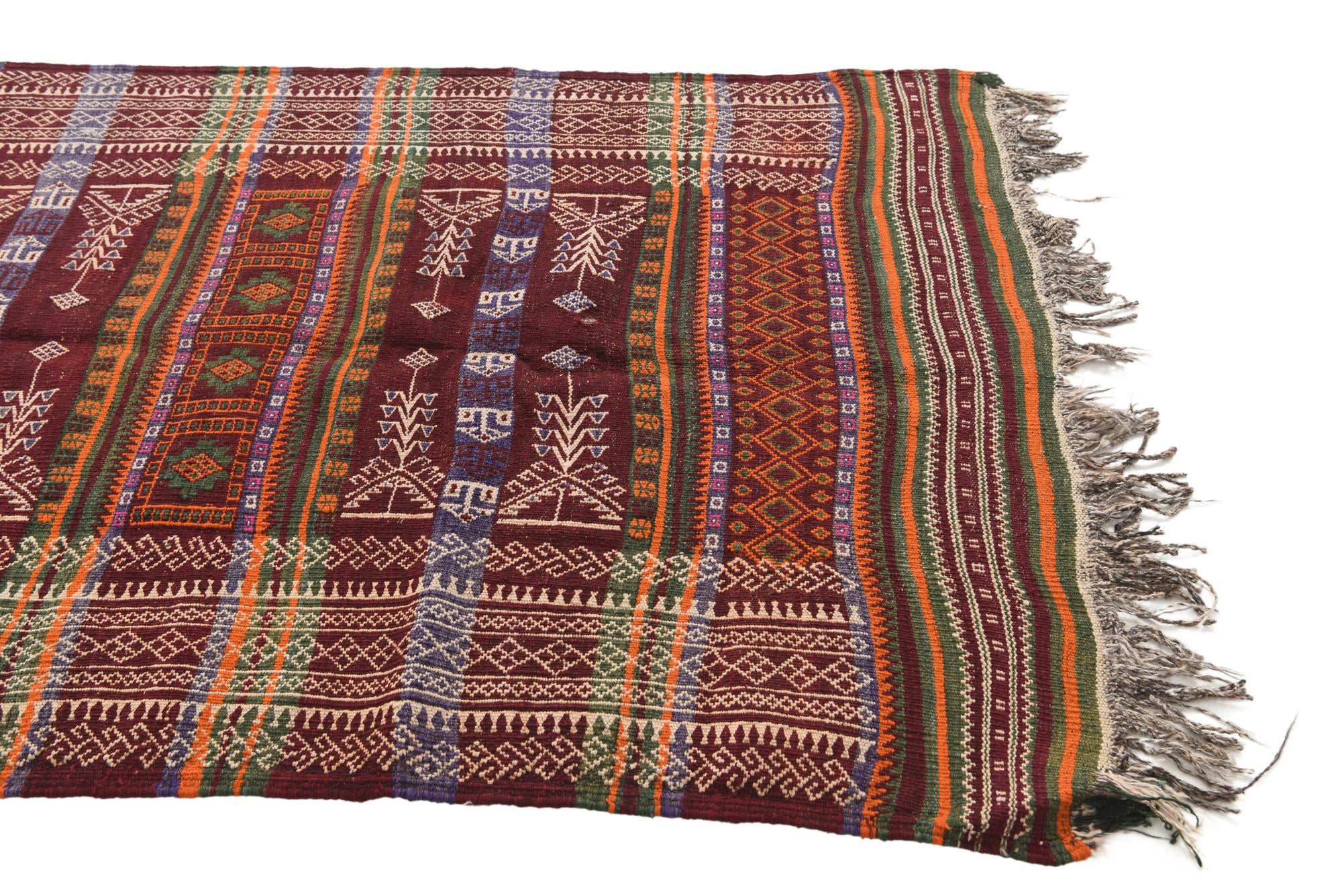 3' 8 x 12' Hand Woven Kilim Fars Wool Runner Rug