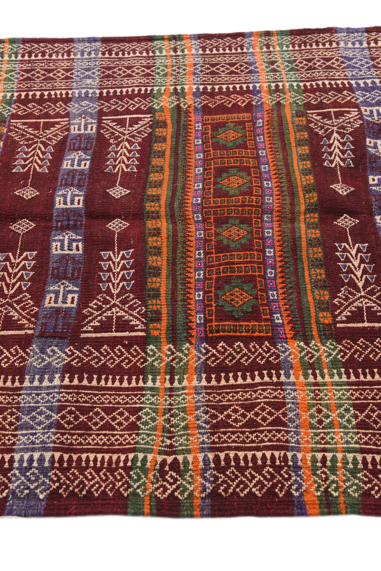 3' 8 x 12' Hand Woven Kilim Fars Wool Runner Rug