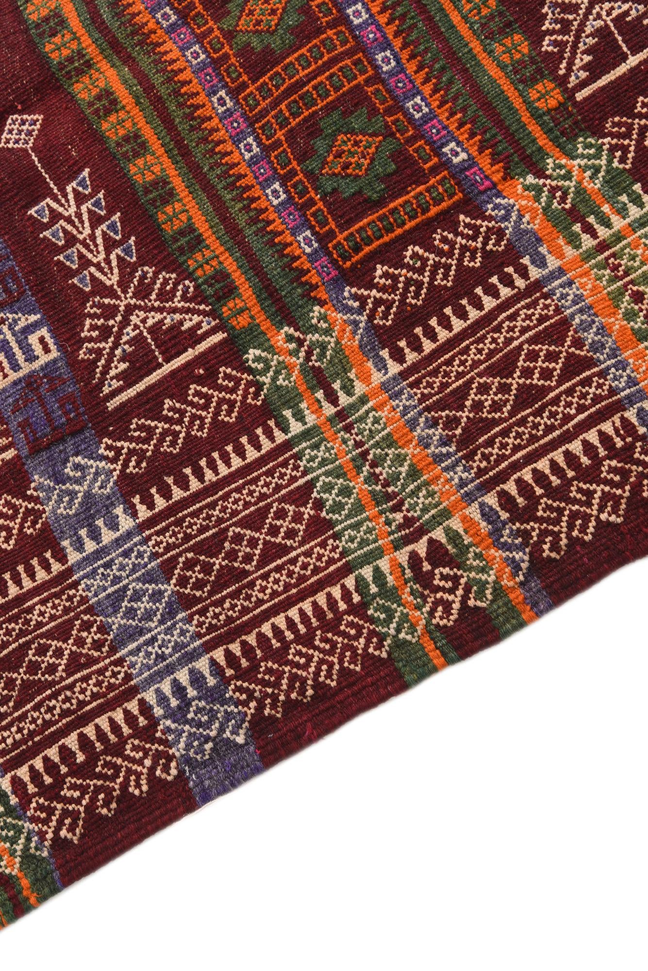 3' 8 x 12' Hand Woven Kilim Fars Wool Runner Rug