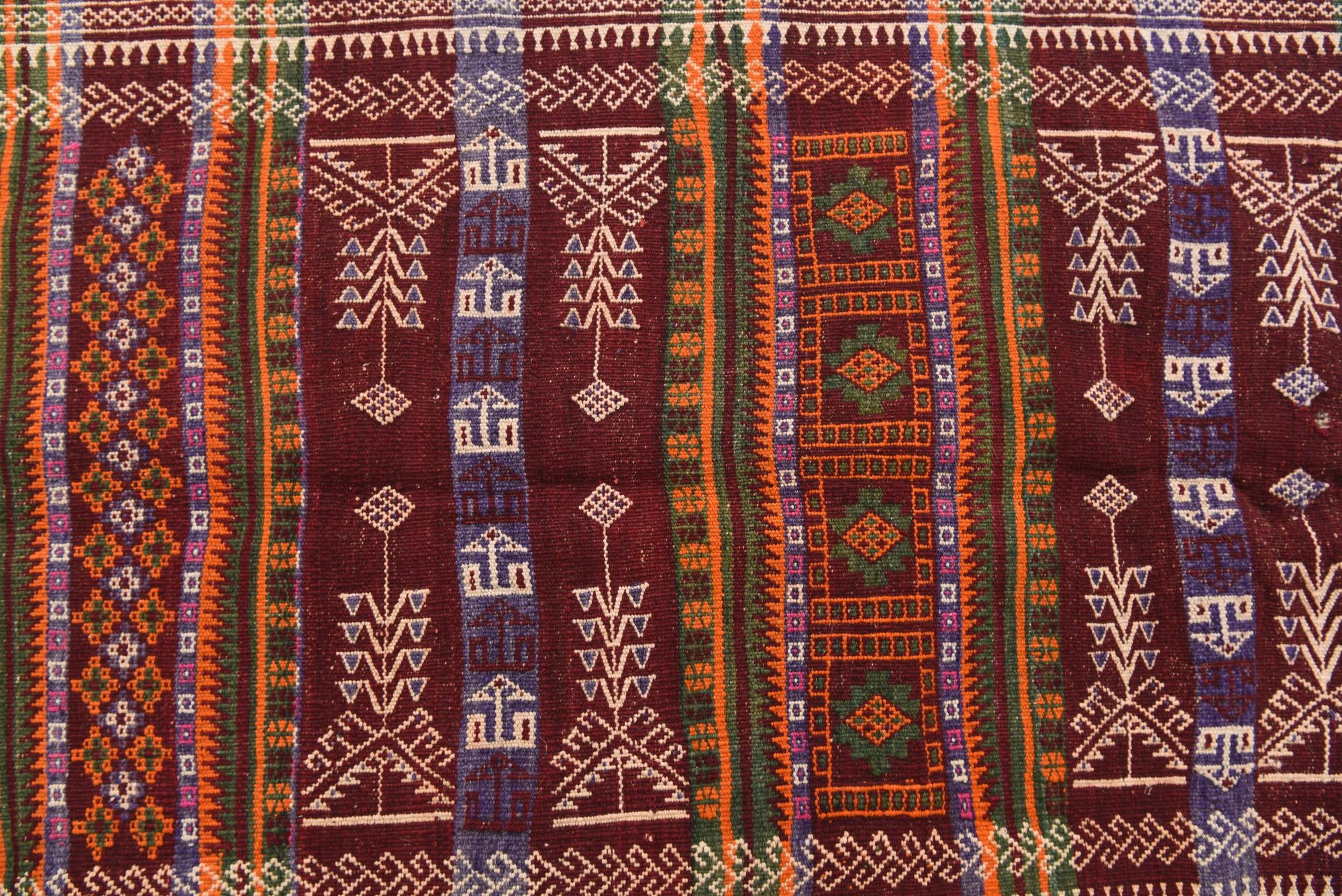 3' 8 x 12' Hand Woven Kilim Fars Wool Runner Rug
