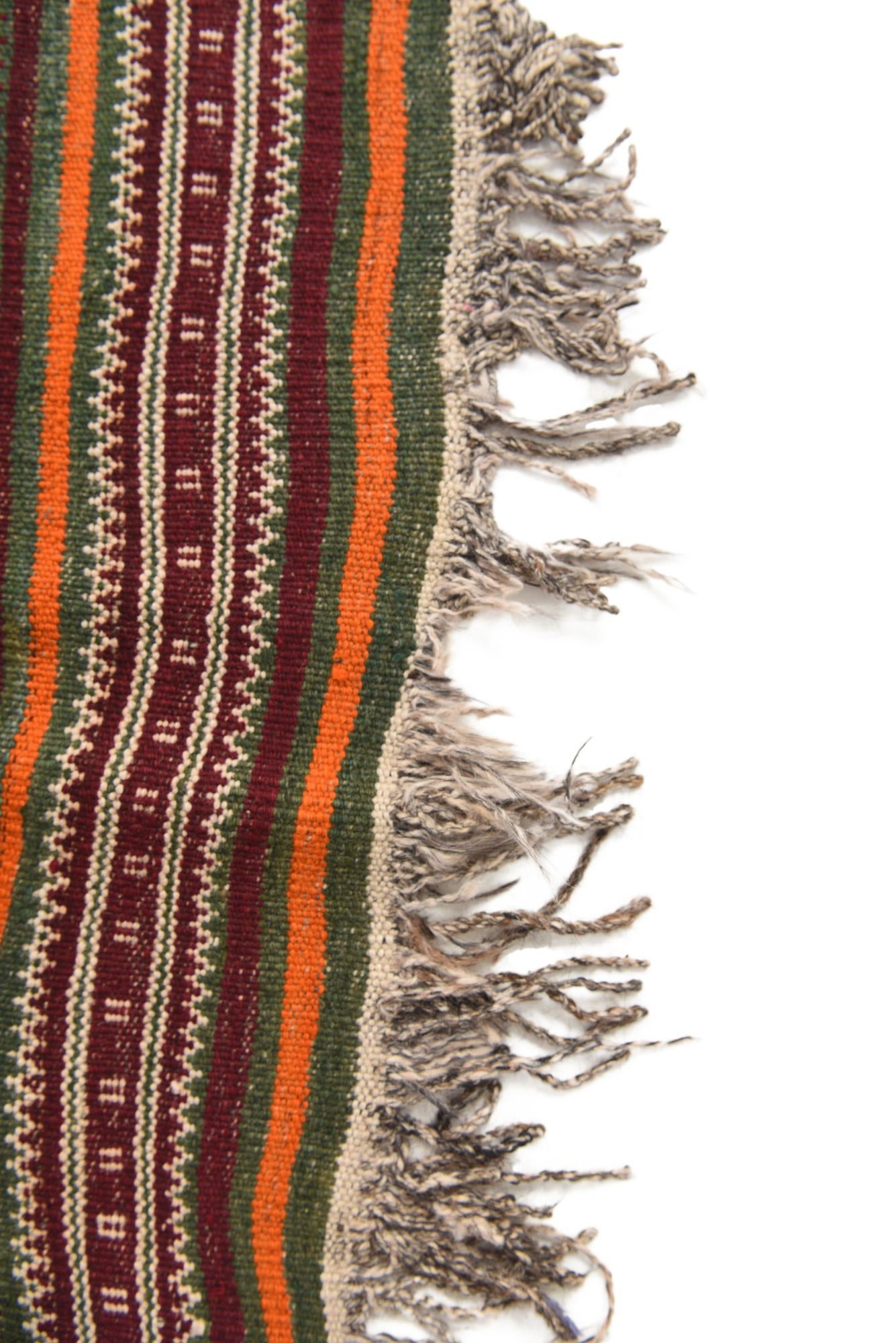 3' 8 x 12' Hand Woven Kilim Fars Wool Runner Rug