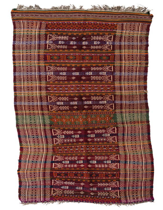 Detail image of 3' 8 x 12' Hand Woven Kilim Fars Wool Runner Rug
