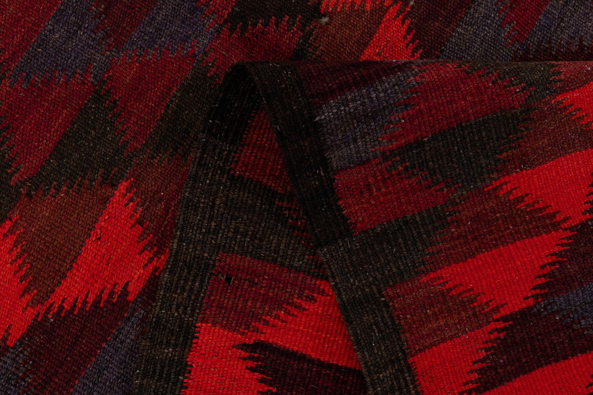 4' 6 x 14' 10 Hand Woven Kilim Fars Wool Runner Rug