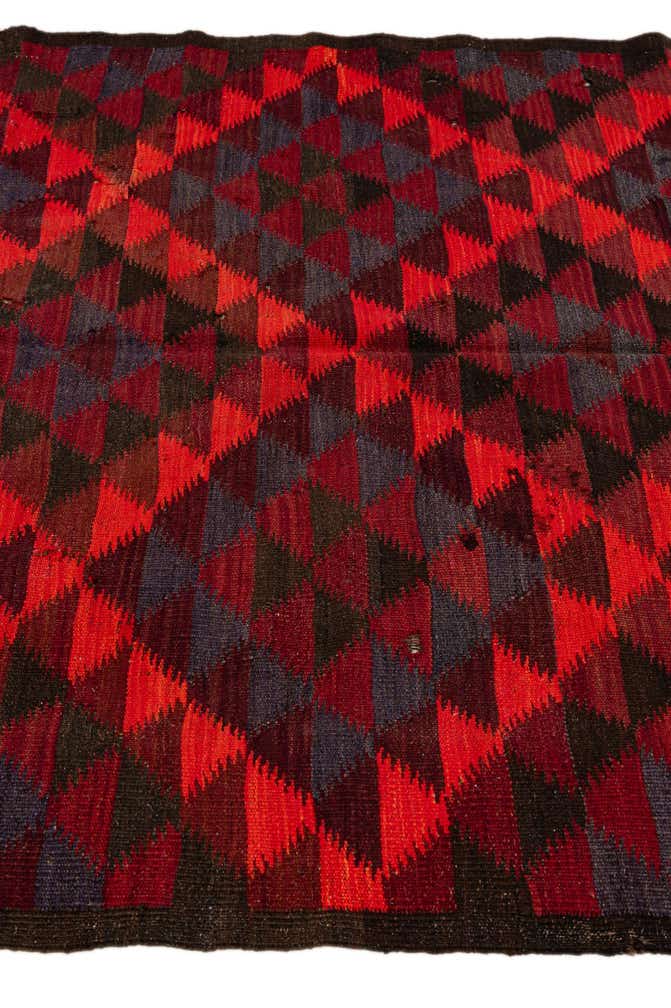 4' 6 x 14' 10 Hand Woven Kilim Fars Wool Runner Rug