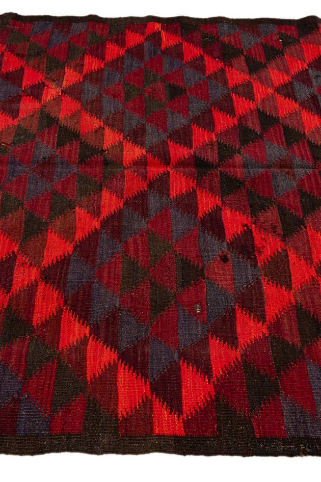 Detail image of 4' 6 x 14' 10 Hand Woven Kilim Fars Wool Runner Rug