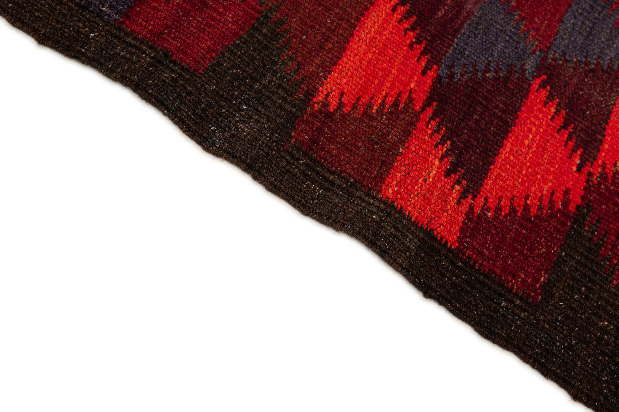 4' 6 x 14' 10 Hand Woven Kilim Fars Wool Runner Rug