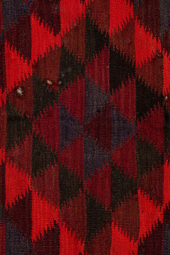 4' 6 x 14' 10 Hand Woven Kilim Fars Wool Runner Rug