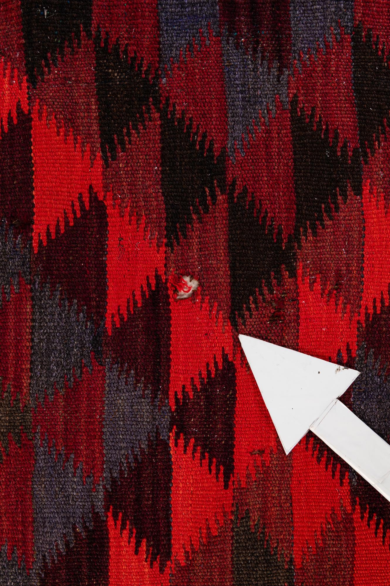 4' 6 x 14' 10 Hand Woven Kilim Fars Wool Runner Rug
