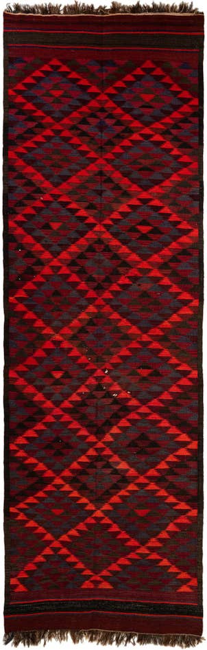 Detail image of 4' 6 x 14' 10 Hand Woven Kilim Fars Wool Runner Rug