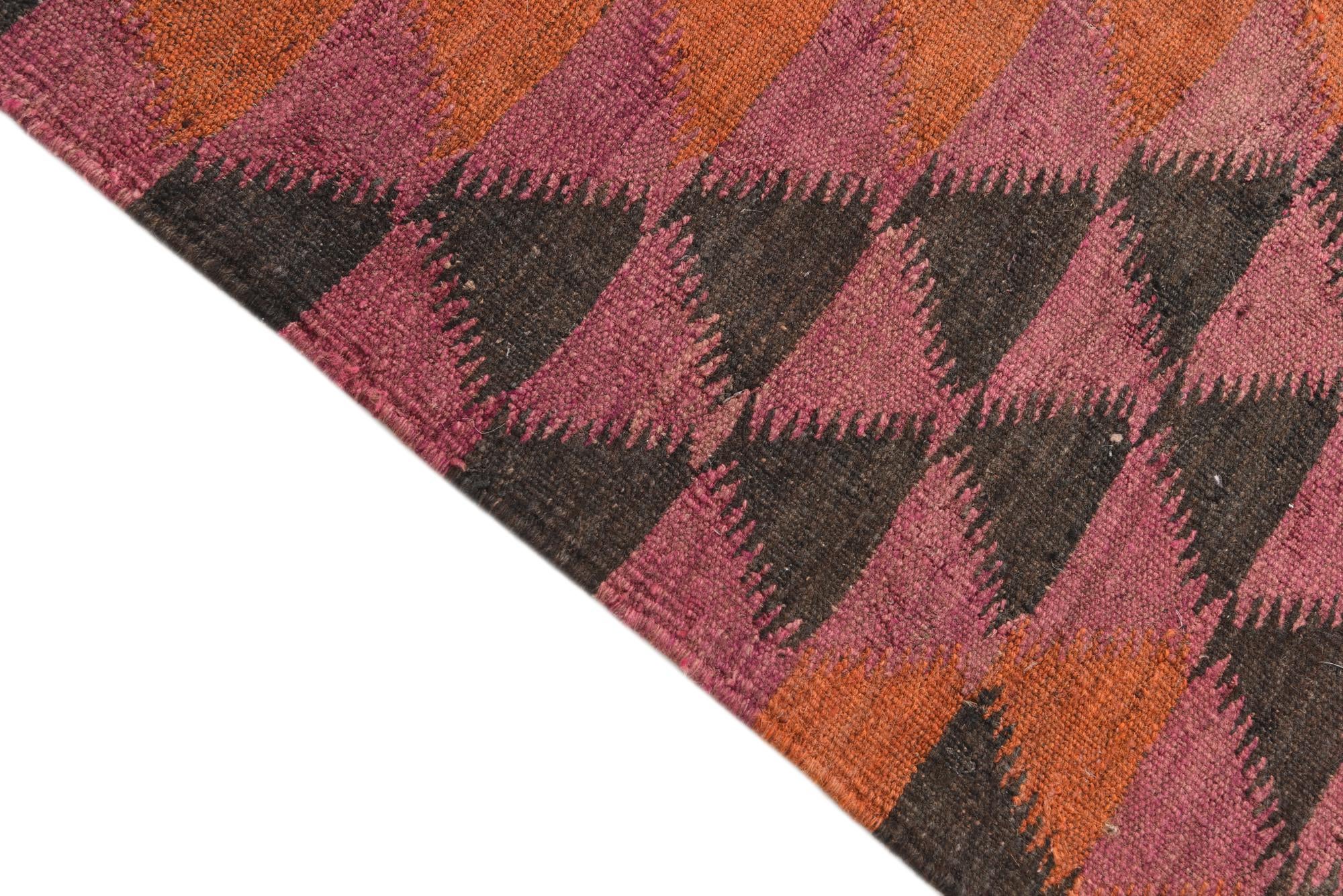 4' 5 x 9' 9 Hand Woven Kilim Fars Wool Runner Rug