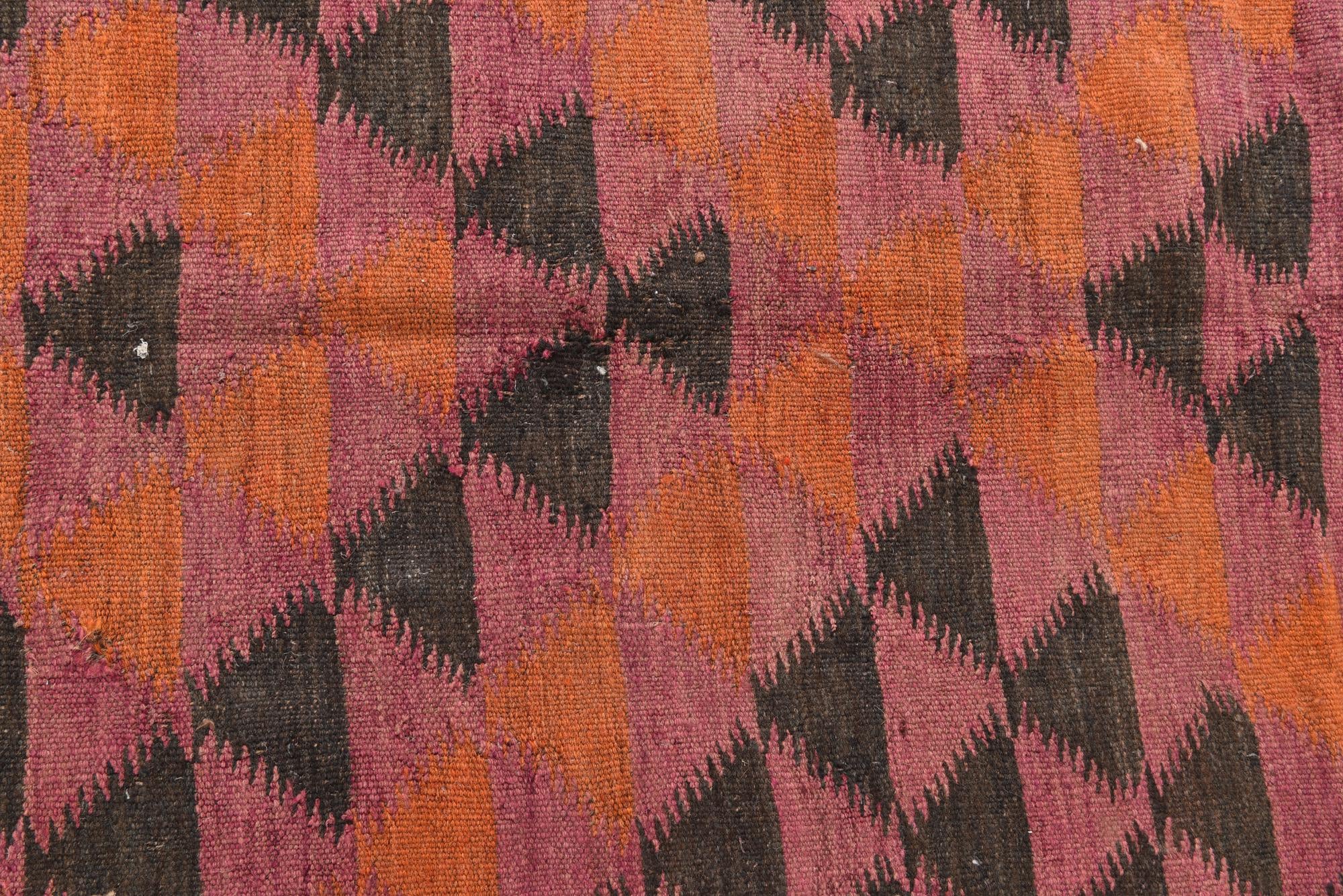 4' 5 x 9' 9 Hand Woven Kilim Fars Wool Runner Rug