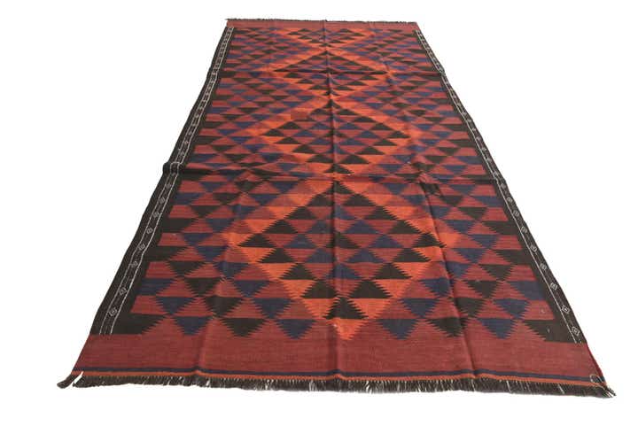 4' 7 x 10' 9 Hand Woven Kilim Fars Wool Runner Rug