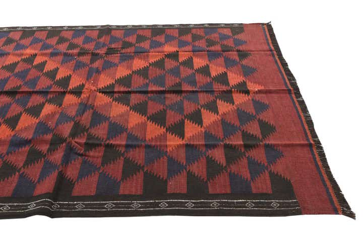 4' 7 x 10' 9 Hand Woven Kilim Fars Wool Runner Rug