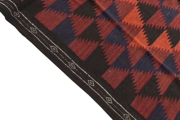 4' 7 x 10' 9 Hand Woven Kilim Fars Wool Runner Rug