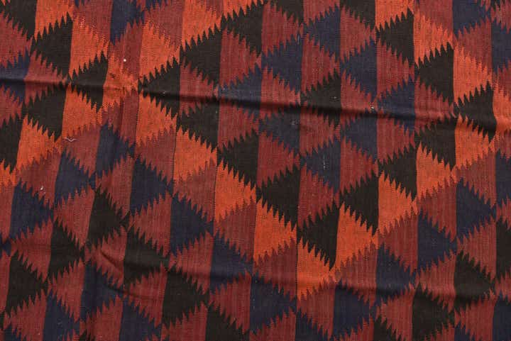 4' 7 x 10' 9 Hand Woven Kilim Fars Wool Runner Rug