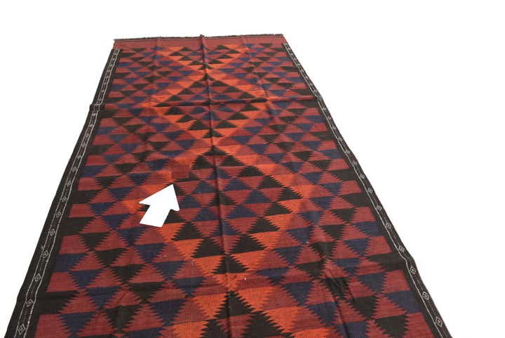 4' 7 x 10' 9 Hand Woven Kilim Fars Wool Runner Rug