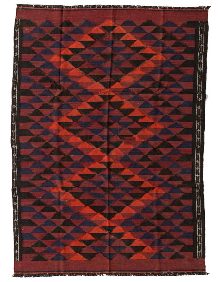 Detail image of 4' 7 x 10' 9 Hand Woven Kilim Fars Wool Runner Rug