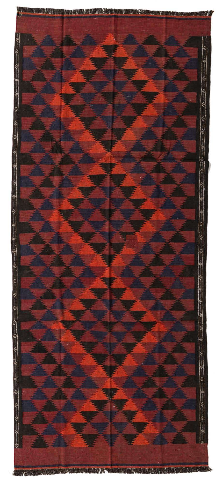 4' 7 x 10' 9 Hand Woven Kilim Fars Wool Runner Rug