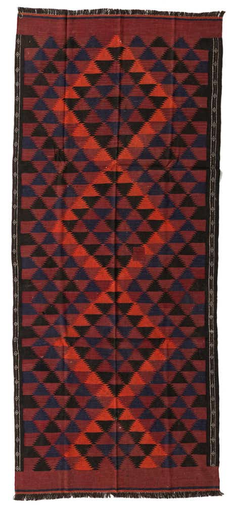 4' 7 x 10' 9 Hand Woven Kilim Fars Wool Runner Rug