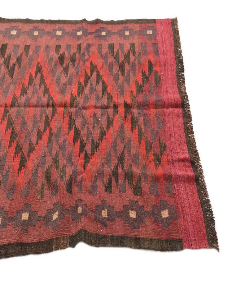 Detail image of 4' x 12' 3  Hand Woven Kilim Fars Wool Runner Rug