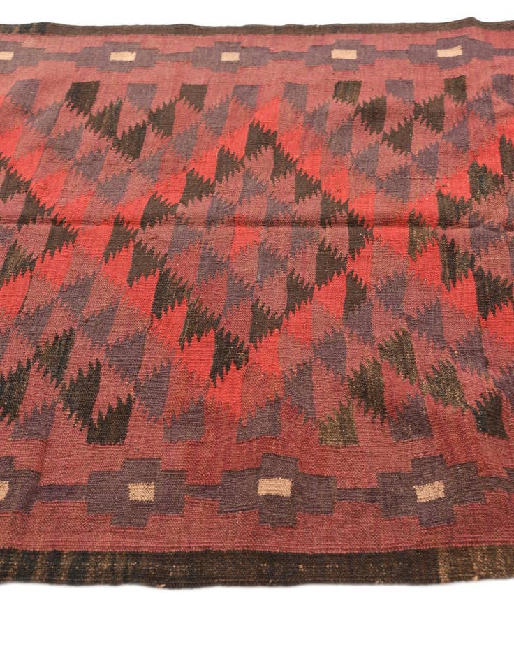 Detail image of 4' x 12' 3  Hand Woven Kilim Fars Wool Runner Rug