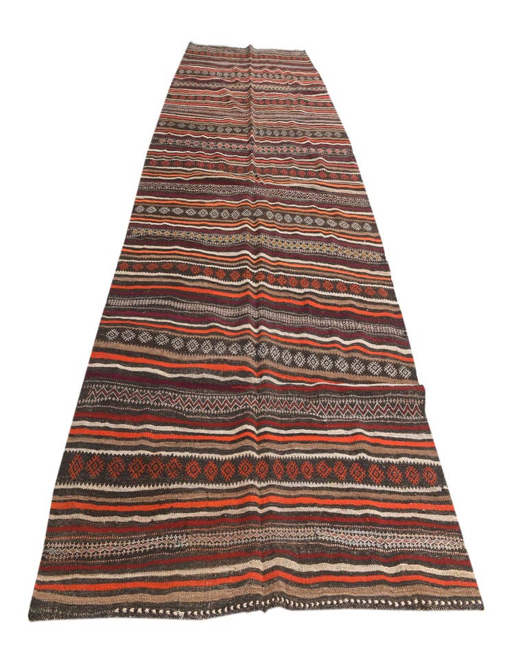 Detail image of 5' 9 x 12' 1  Hand Woven Kilim Fars Wool Runner Rug