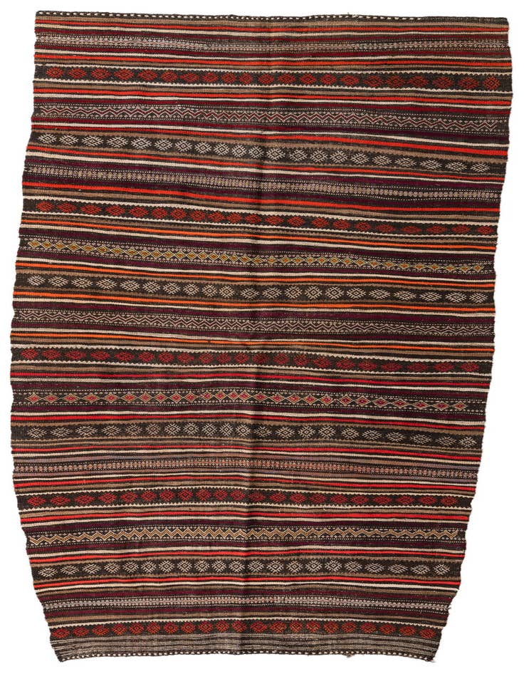 Detail image of 5' 9 x 12' 1 Hand Woven Kilim Fars Wool Runner Rug