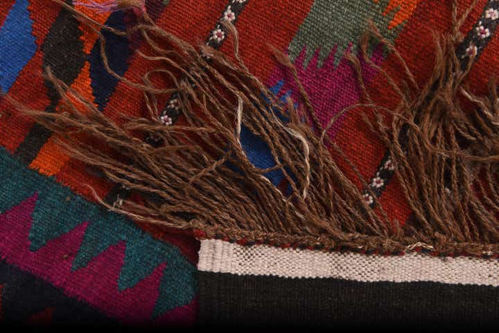 4' 4 x 9' 2 Hand Woven Kilim Fars Wool Runner Rug