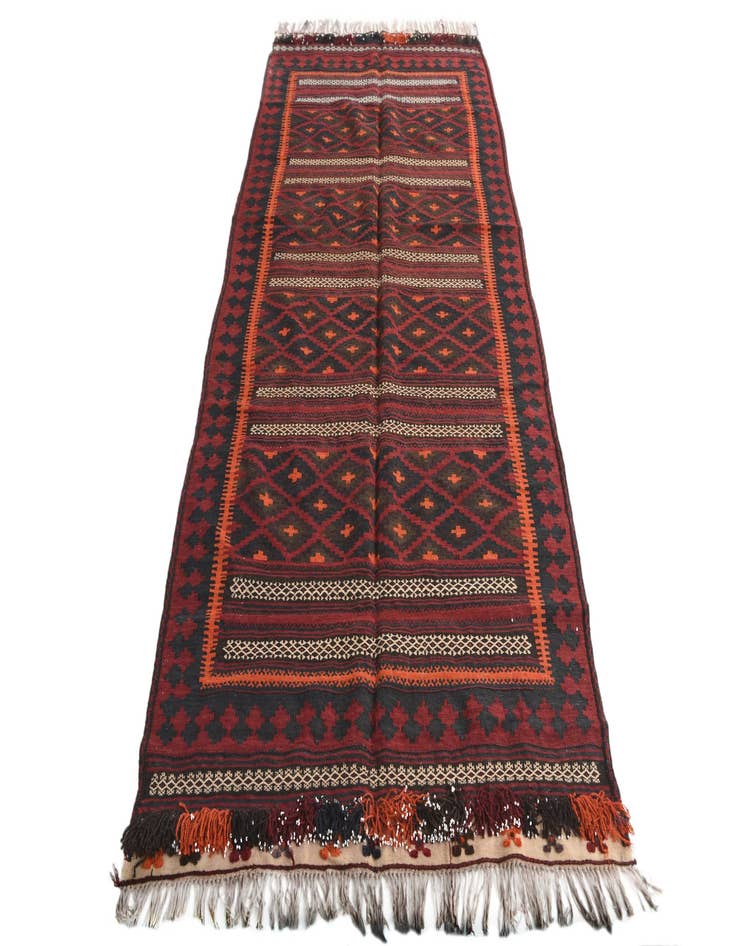 Detail image of 4' 1 x 9' 6  Hand Woven Kilim Fars Wool Runner Rug