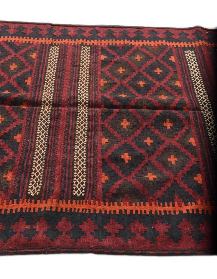 Detail image of 4' 1 x 9' 6  Hand Woven Kilim Fars Wool Runner Rug