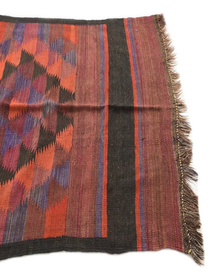 Detail image of 3' 7 x 10' 4  Hand Woven Kilim Fars Wool Runner Rug