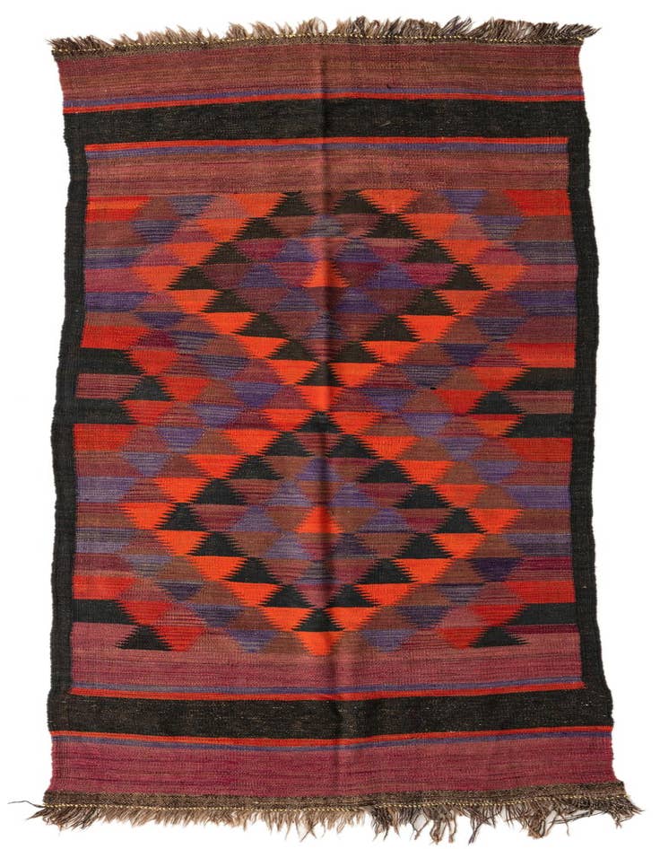 Detail image of 3' 7 x 10' 4 Hand Woven Kilim Fars Wool Runner Rug